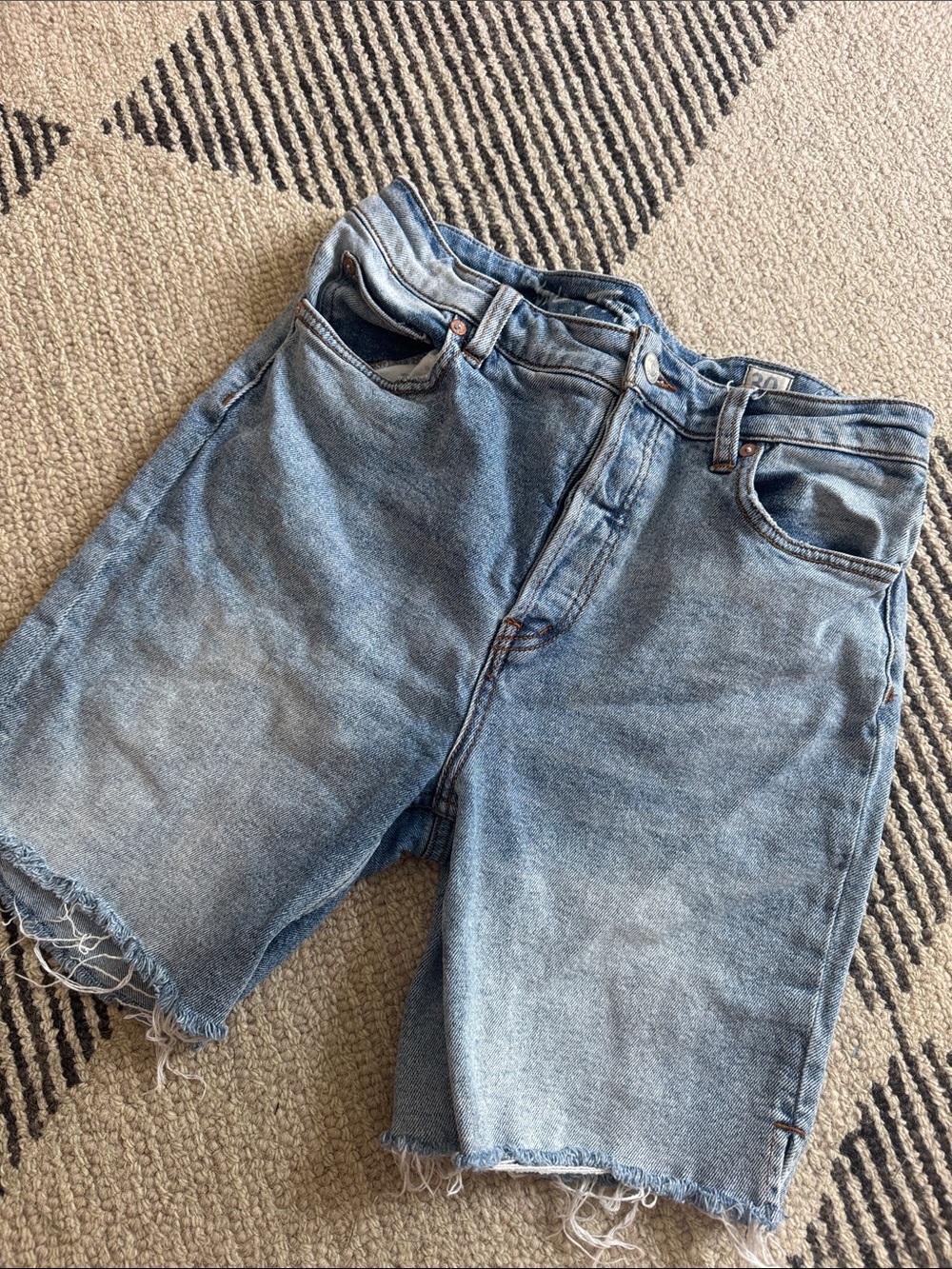 free people Bermuda denim shorts - Light Blue